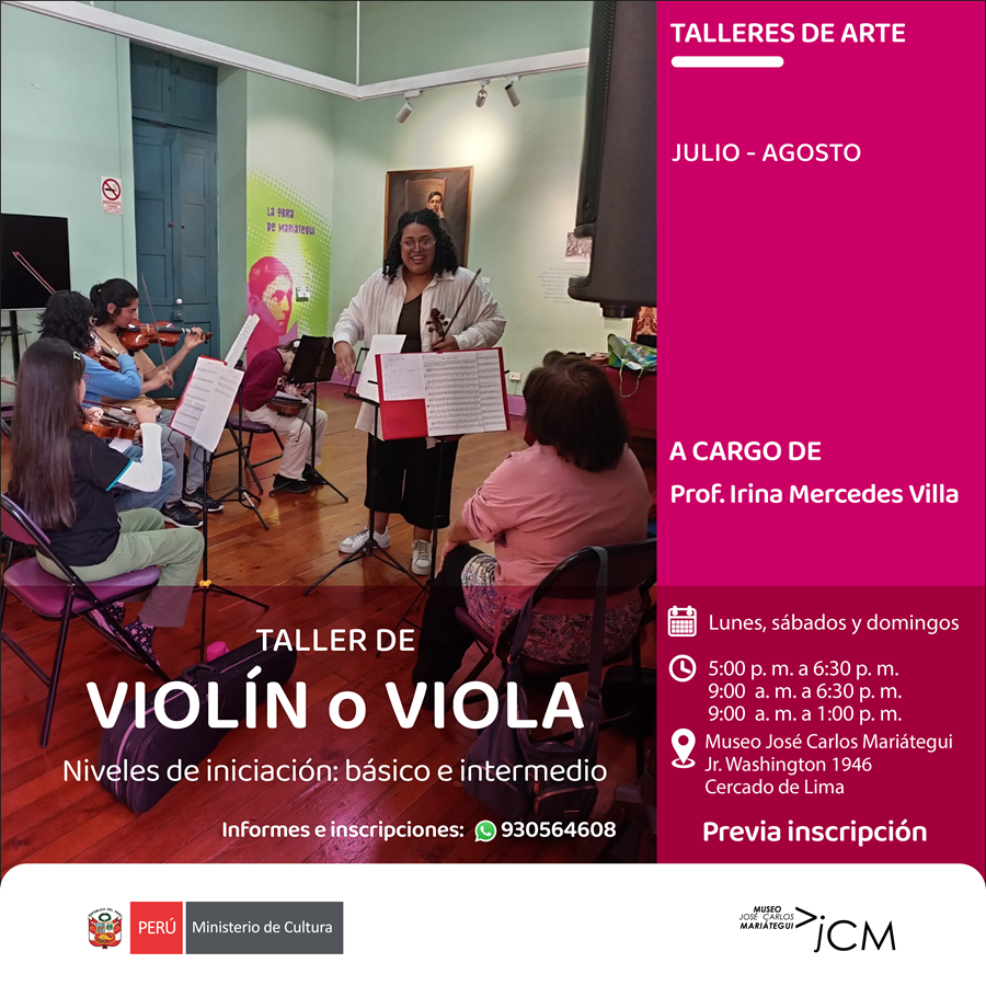 Taller de violín. A cargo de la profesora Irina Mercedes Villa Rivero