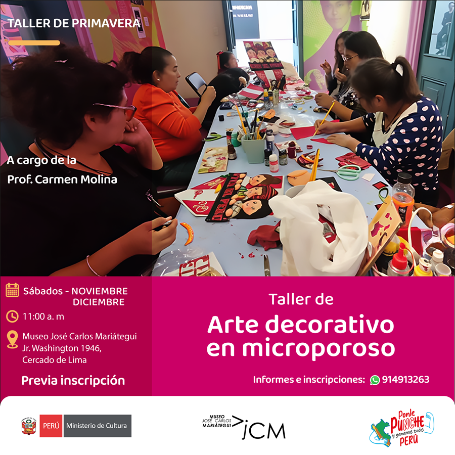 Taller de arte decorativo en microporoso. A cargo de la profesora Carmen Molina