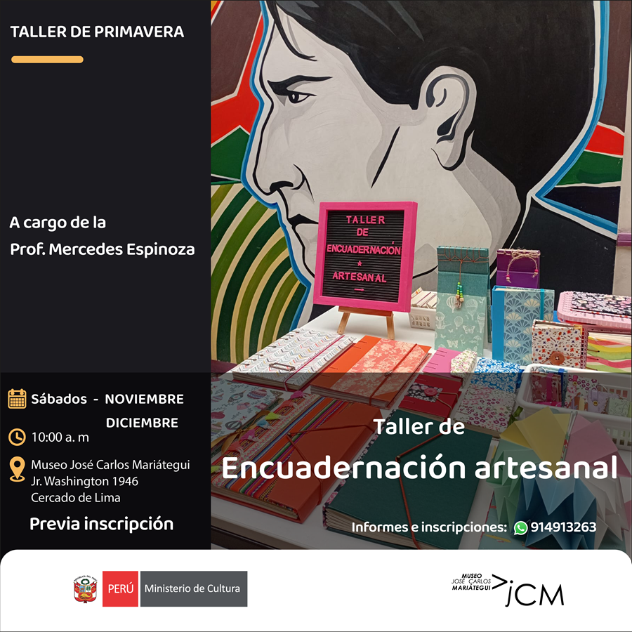 Taller de encuadernación artesanal. A cargo de la profesora: Mercedes Espinoza