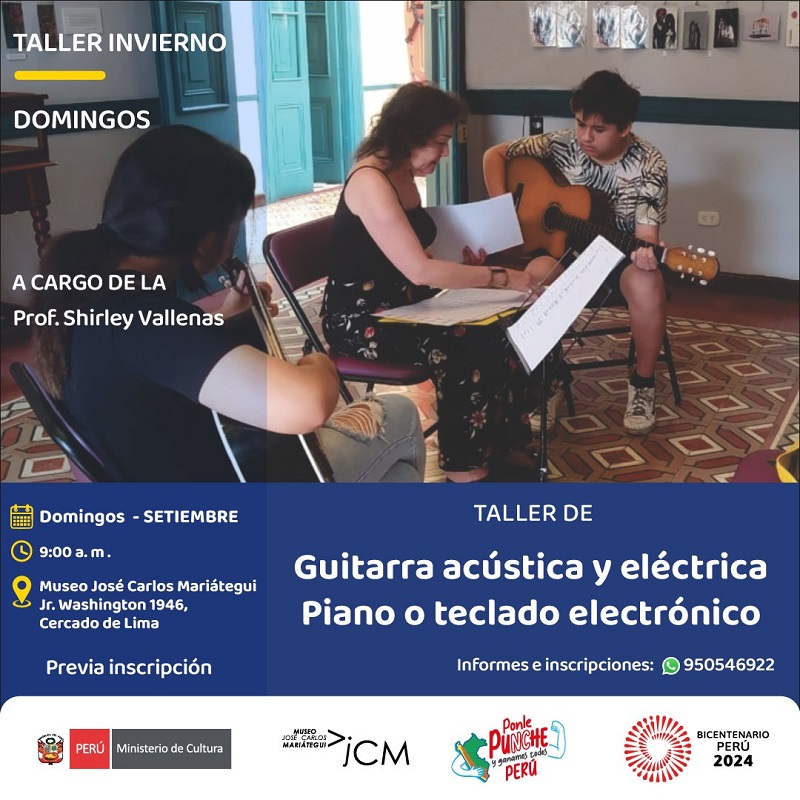 Taller Piano o teclado y guitarra acústica o eléctrica. A cargo de la profesora: Shirley Vallenas Buenos