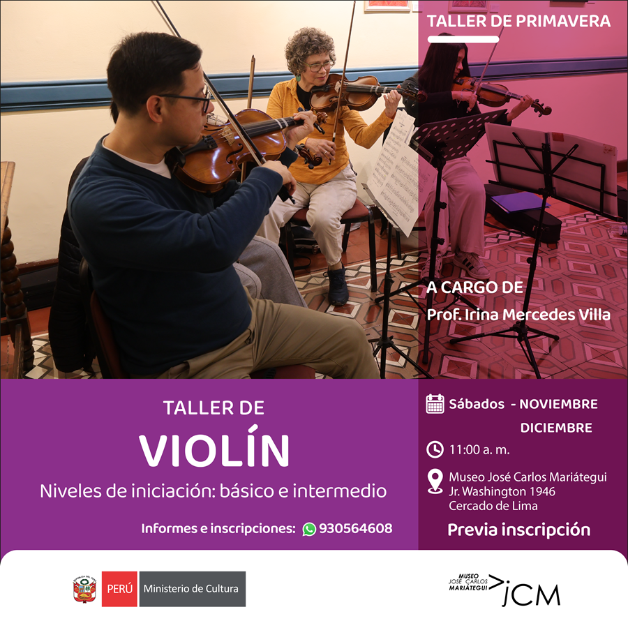 Taller de violín. A cargo de la profesora Irina Mercedes Villa Rivero