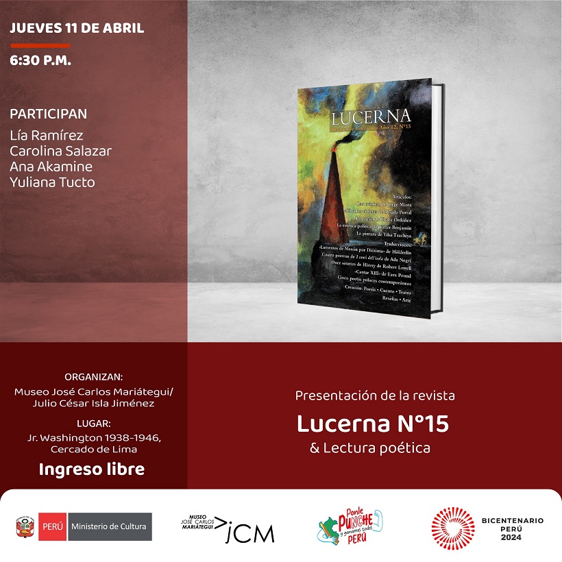 Presentación de la revista: Lucerna N°15 Lectura poética.
