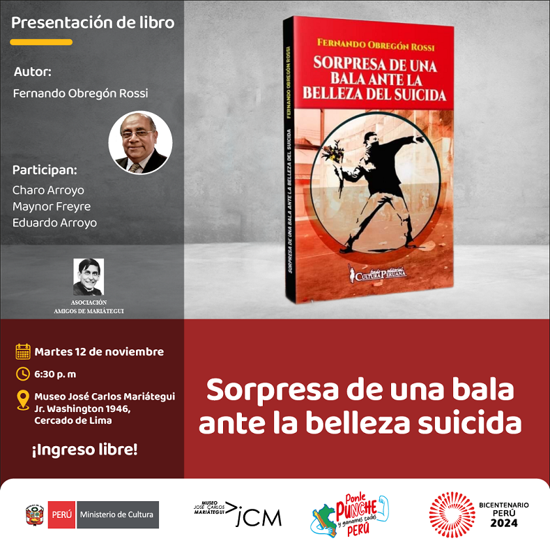 Presentación de libro. Sorpresa de una bala ante la belleza suicida de Fernando Obregón Rossi.