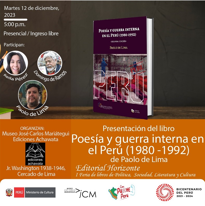 Presentación de libro Poesía y guerra interna en el Perú (1980-1992) de Paolo de Lima.