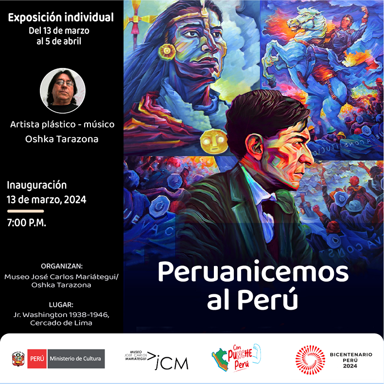 Exposición pictórica "Peruanicemos al Perú" del artista Oshka Tarazona.