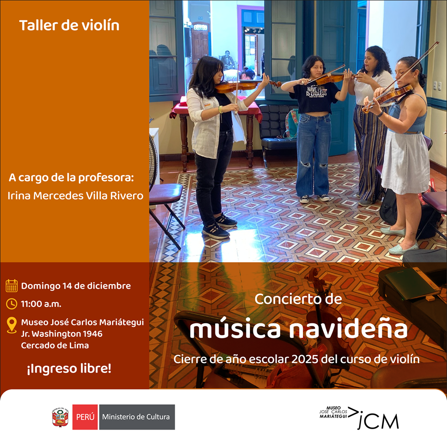 Concierto de música navideña por cierre de año escolar 2025 del curso de violín. A cargo de la profesora Irina Mercedes Villa Rivero