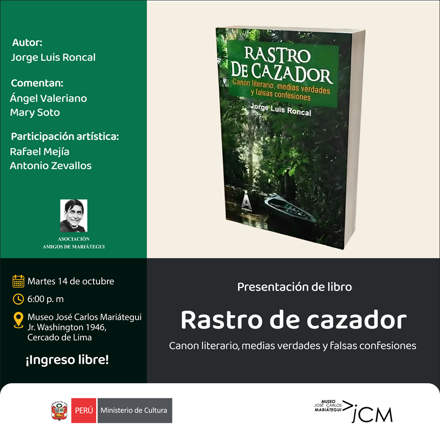 Presentación de libro. Rastros de cazador. Canon literario, medias verdades y falsas confesiones