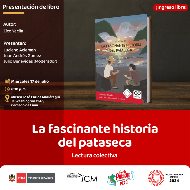 Presentación de libro. La fascinante historia del pataseca. Del autor Zico Yacila  