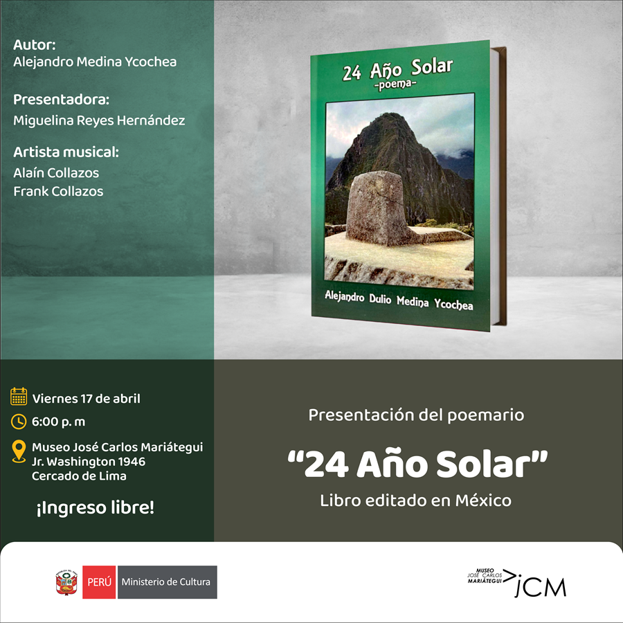 Presentación del poemario "24 Años Solar" de Alejandro Medina Ycochea