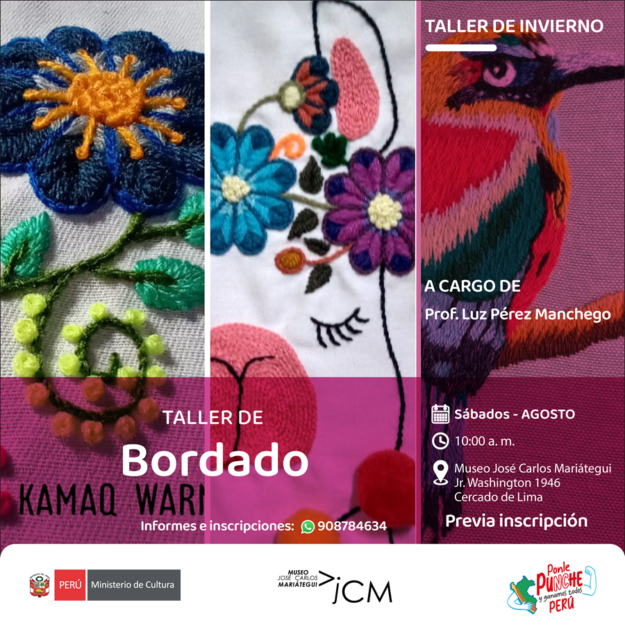 Taller de bordado. A cargo de la profesora: Luz Pérez Manchego