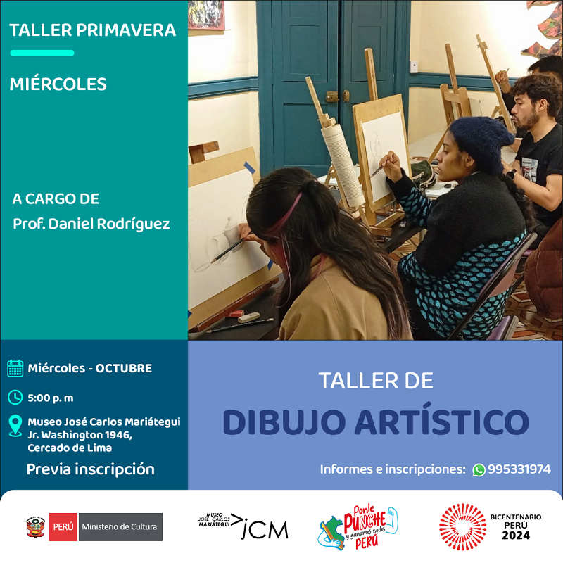 Taller de dibujo artístico. A cargo del profesor Daniel Rodríguez.