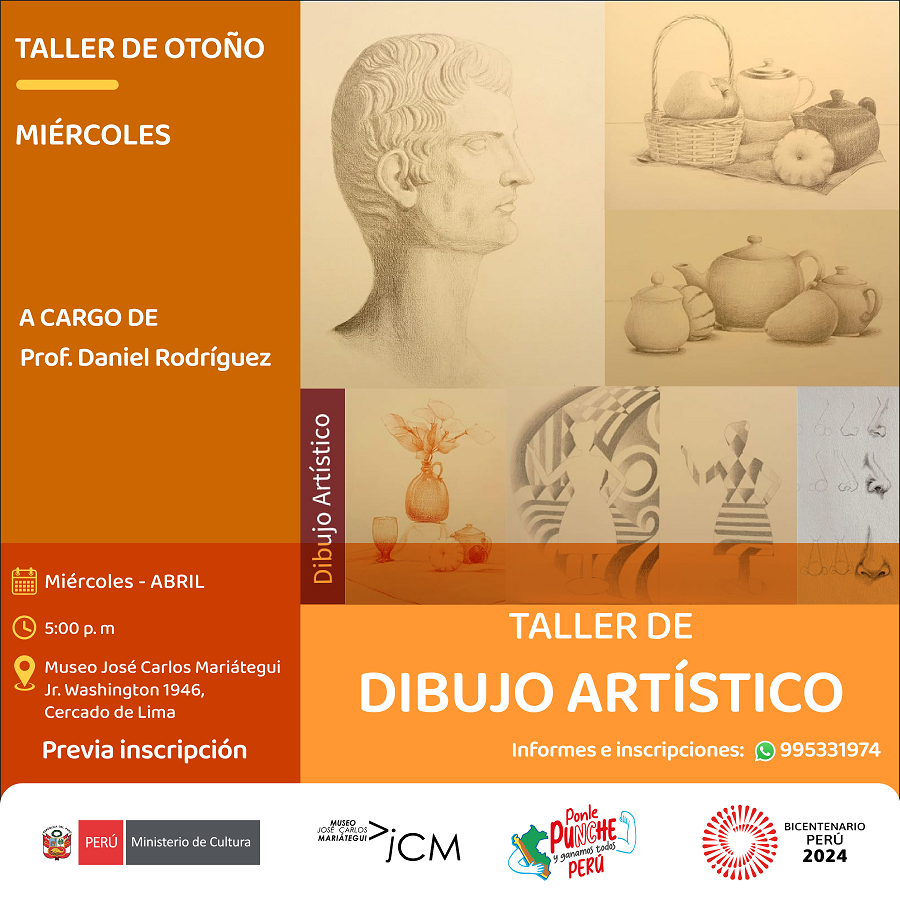 Taller de dibujo artístico. A cargo del profesor Daniel Rodríguez.