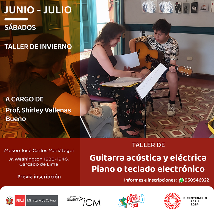 Taller Piano o teclado y guitarra acústica o eléctrica. Profesora: Shiirley Vallena Buenos