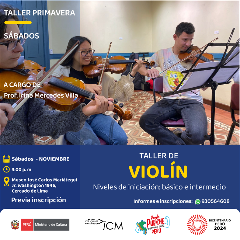 Taller de violín. A cargo de la profesora: Irina Mercedes Villa Rivero.