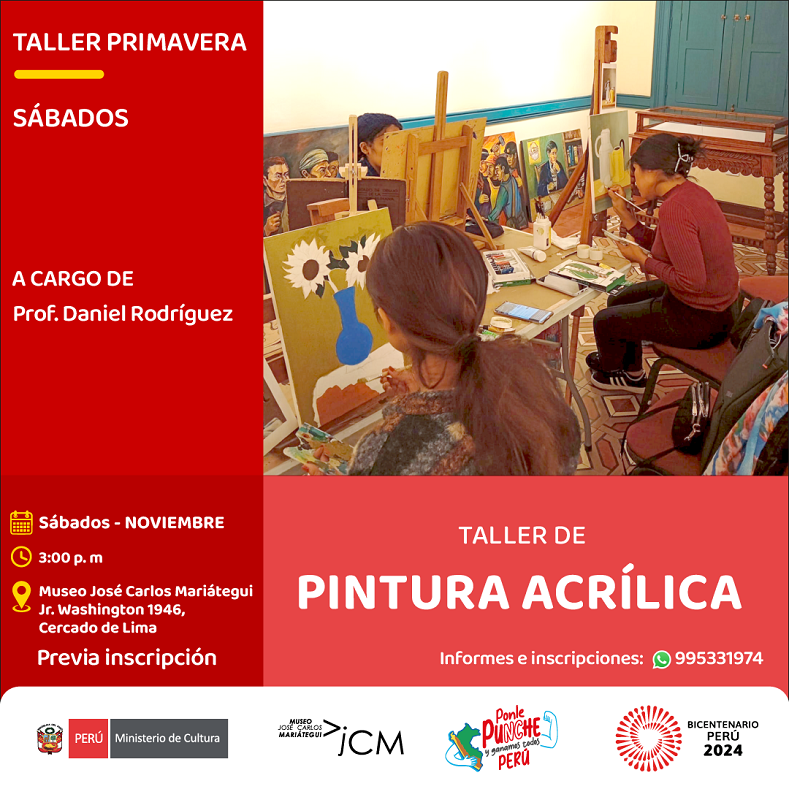 Taller de pintura acrílica. A cargo del profesor: Daniel Rodríguez.