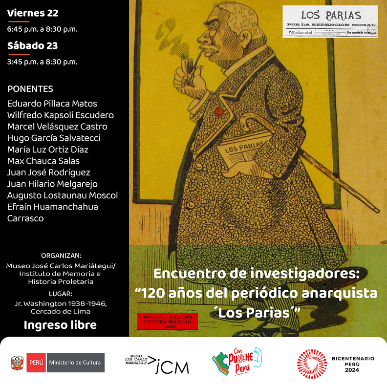 Encuentro de investigadores: "120 años del periódico anarquista Los Parias"