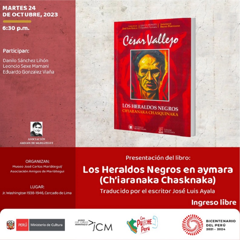 Presentación del libro. Los heraldos negros en aymara (Ch'iaranaka chashnaka) 