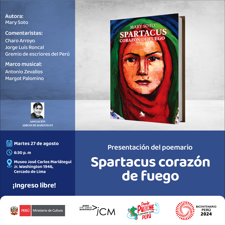 Presentación del poemario. Spartacus corazón de fuego. Autor Mary Soto.