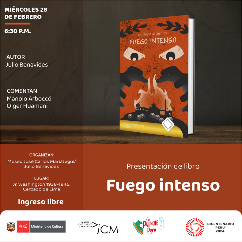 Presentación de libro. Fuego intenso del autor Julio Benavides