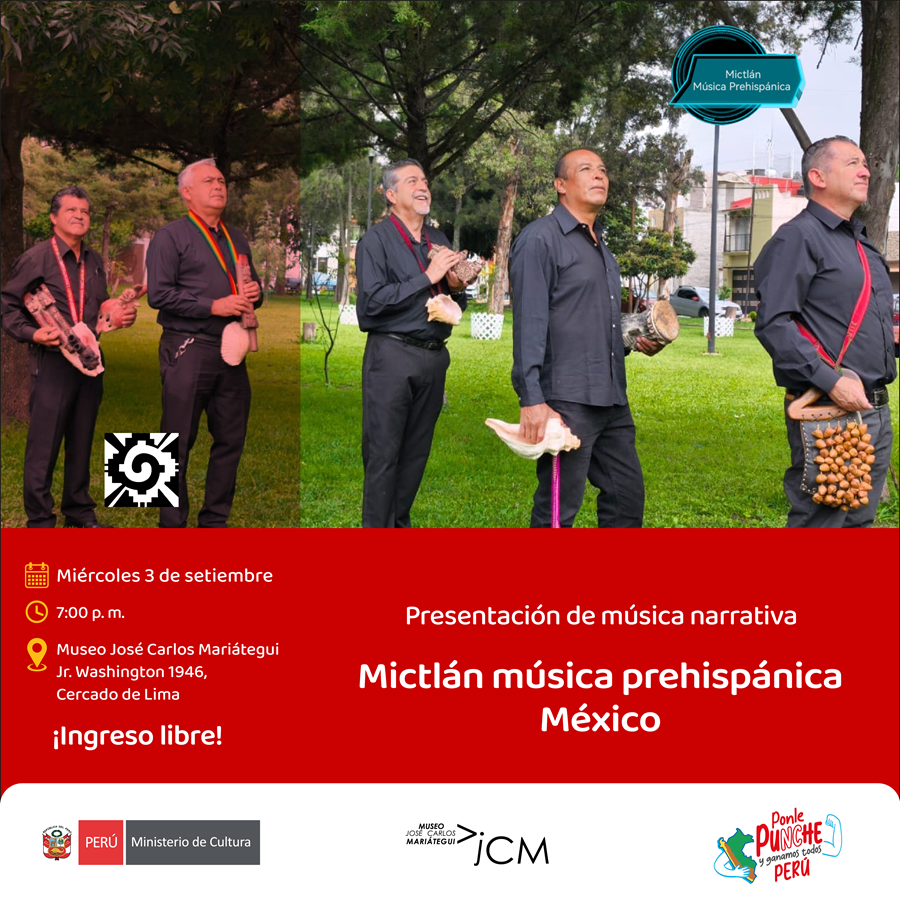 Presentación de música narrativa. Mictlán música prehispánica-México.