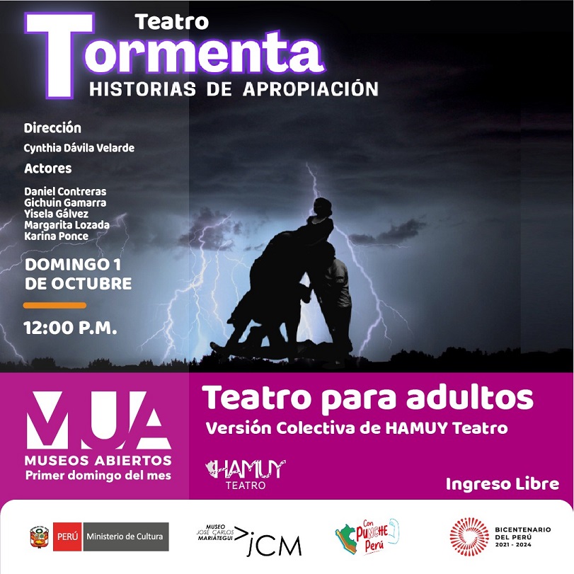 MUA - MUSEOS ABIERTOS. TEATRO  para adultos. Tormenta: Historias de apropiación