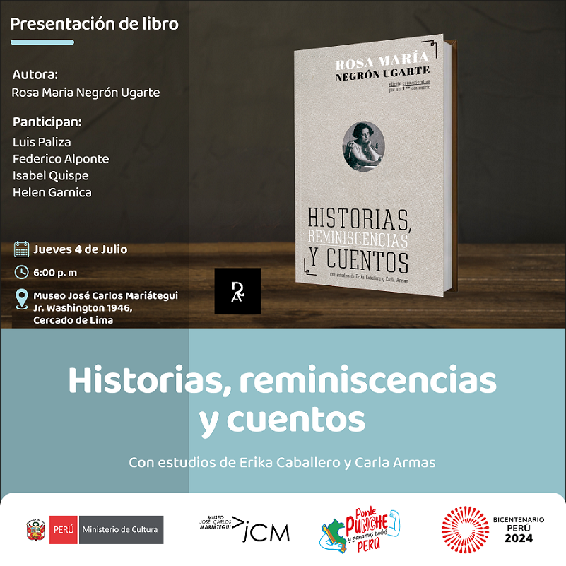 Presentación de libro. Historias reminicencias y cuentos de la autora Rosa María Negrón Ugarte     