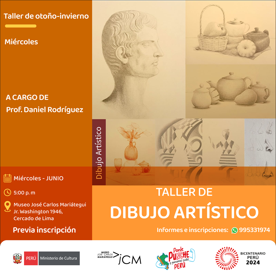 Taller de dibujo artístico. A cargo del profesor Daniel Rodríguez.