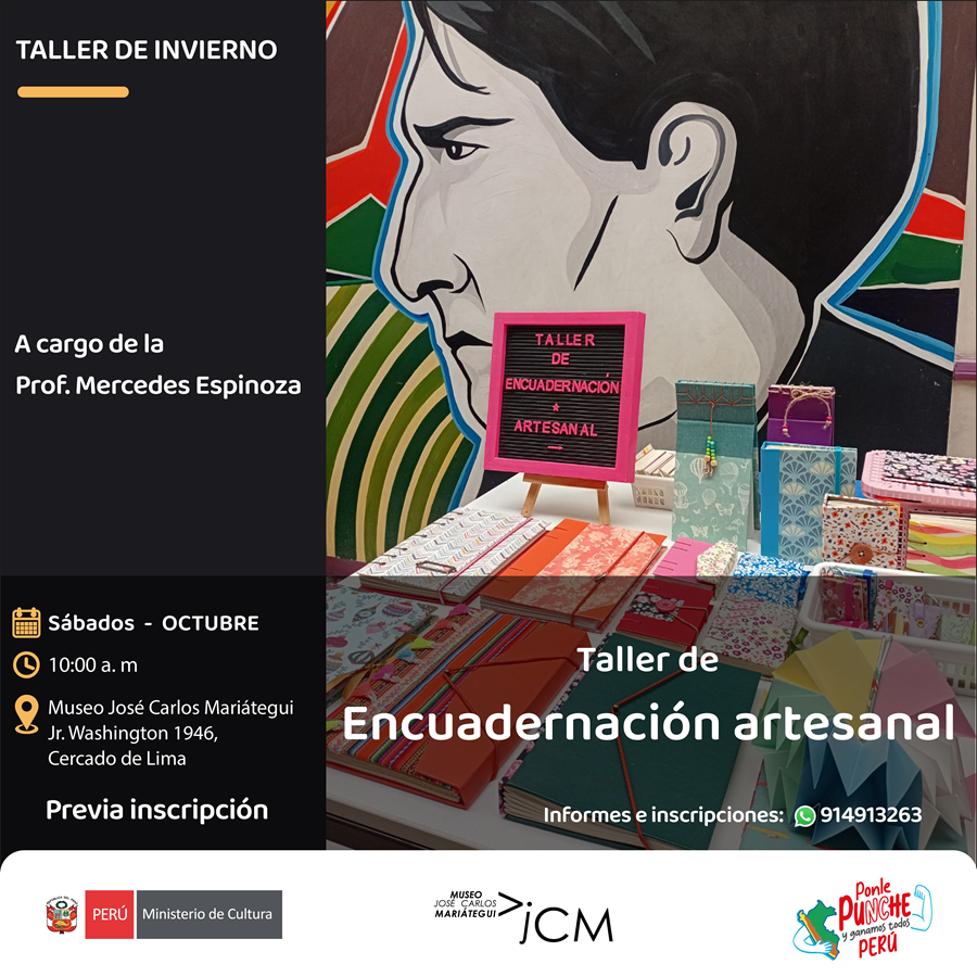 Taller de encuadernación artesanal. A cargo de la profesora: Mercedes Espinoza