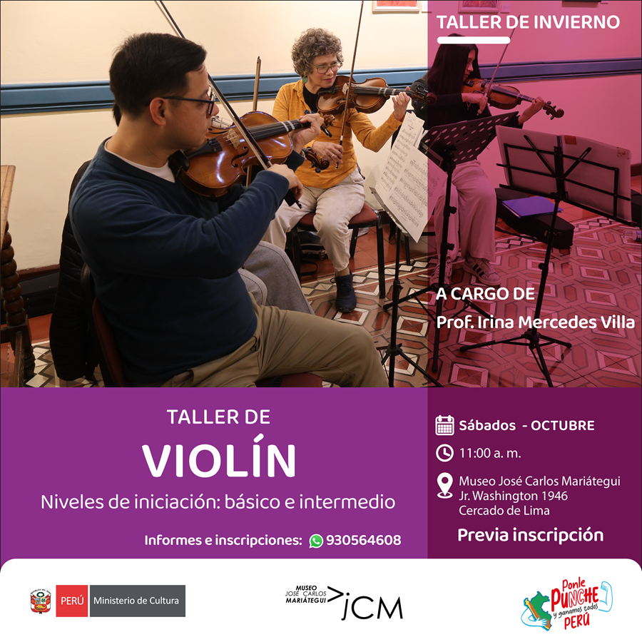 Taller de violín. A cargo de la profesora Irina Mercedes Villa Rivero
