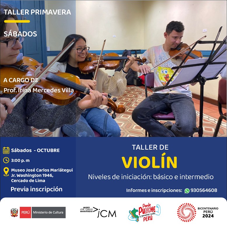 Taller de violín. A cargo de la profesora: Irina Mercedes Villa Rivero.