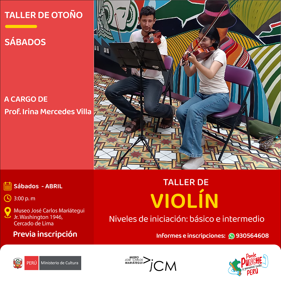 Taller de violín. A cargo de la profesora: Irina Mercedes Villa Rivero.