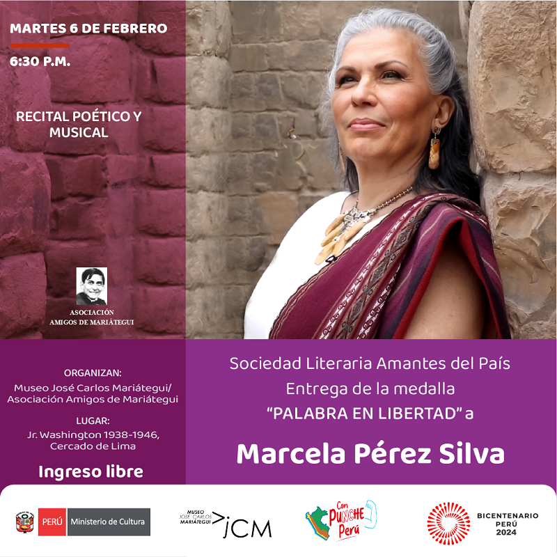 Sociedad Literaria Amantes del País Entrega de la medalla "PALABRA EN LIBERTAD" a Marcela Pérez Silva