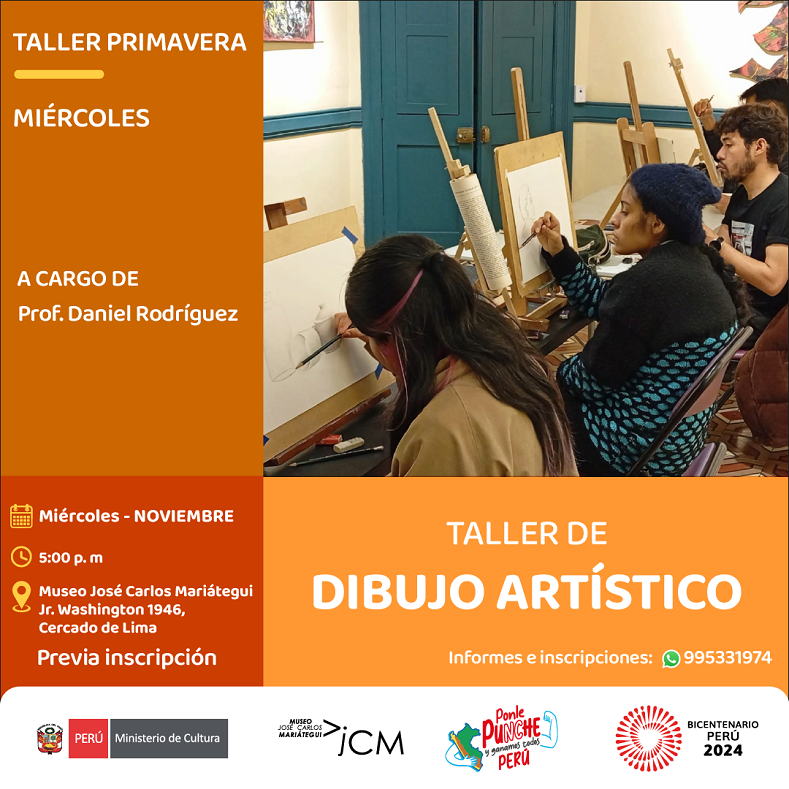 Taller de dibujo artístico. A cargo del profesor Daniel Rodríguez.