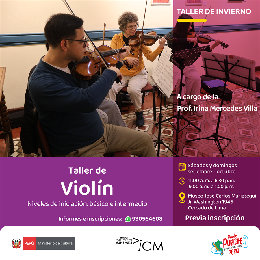 Taller de violín. A cargo de la profesora Irina Mercedes Villa Rivero