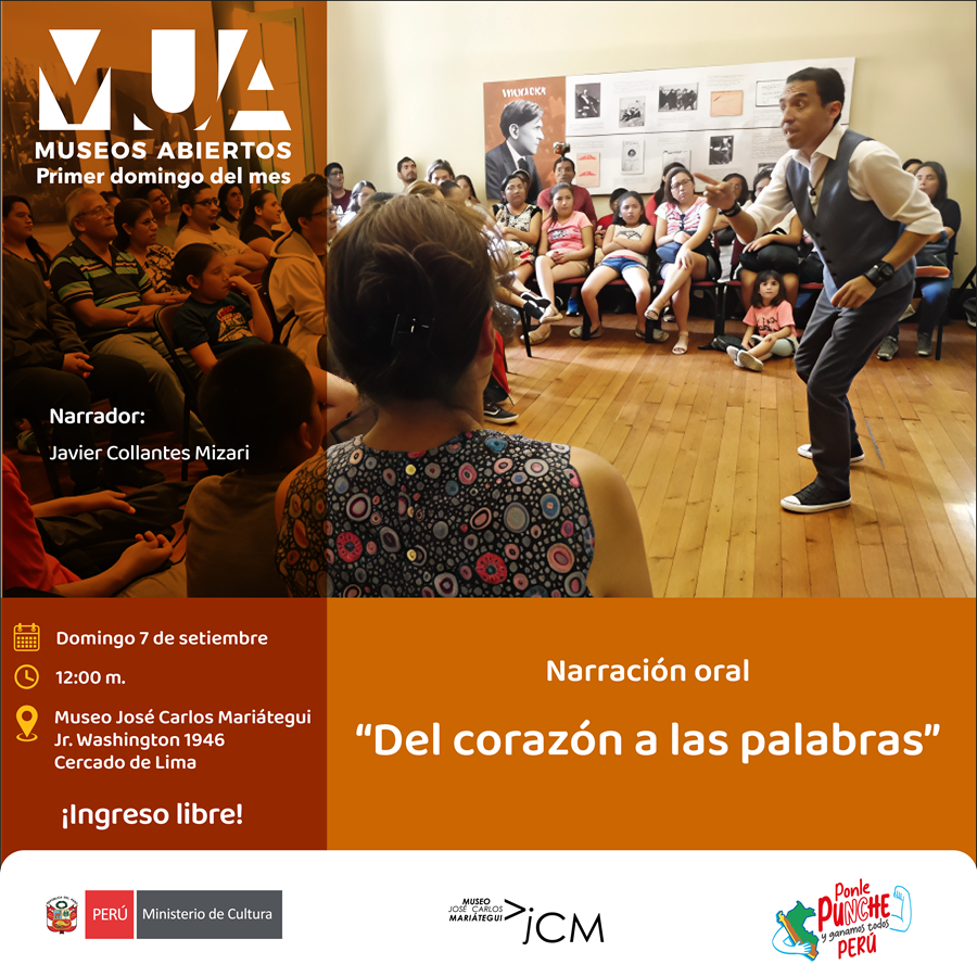 Narración oral. "Del corazón a las palabras" del narrador Javier Collantes Mazarí.