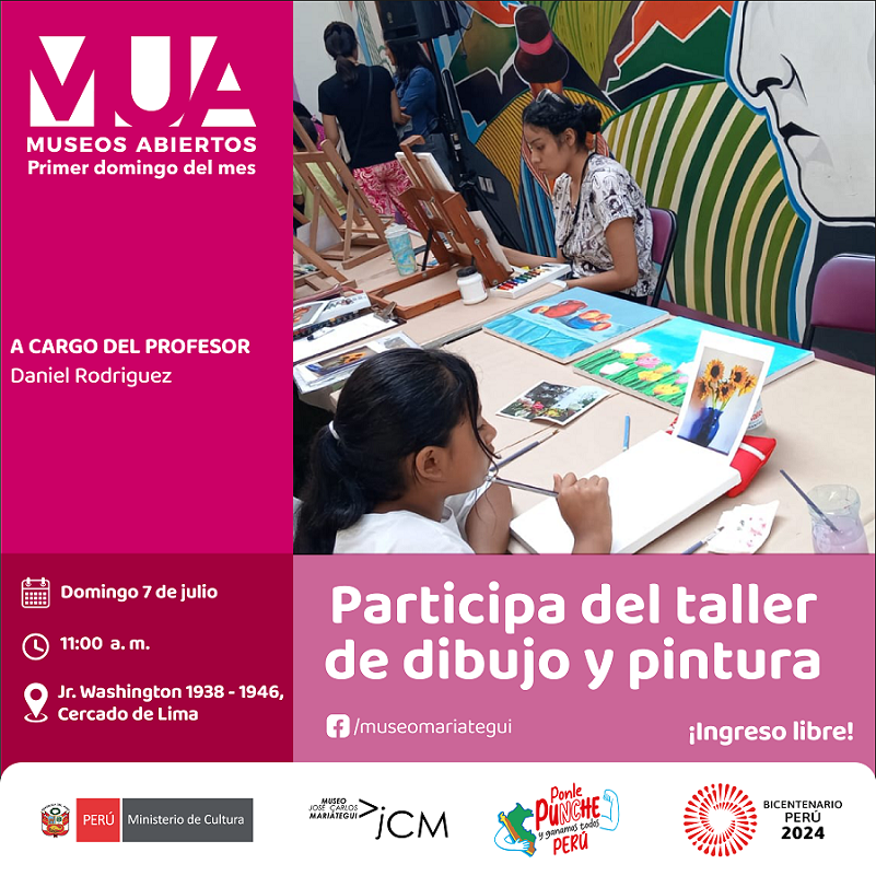 MUA Museos Abiertos. Participa del taller de dibujo y pintura. A cargo del profesor Daniel Rodríguez