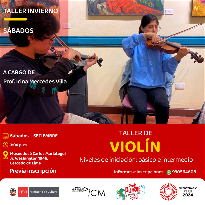 Taller de violín. A cargo de la profesora: Irina Mercedes Villa Rivero.