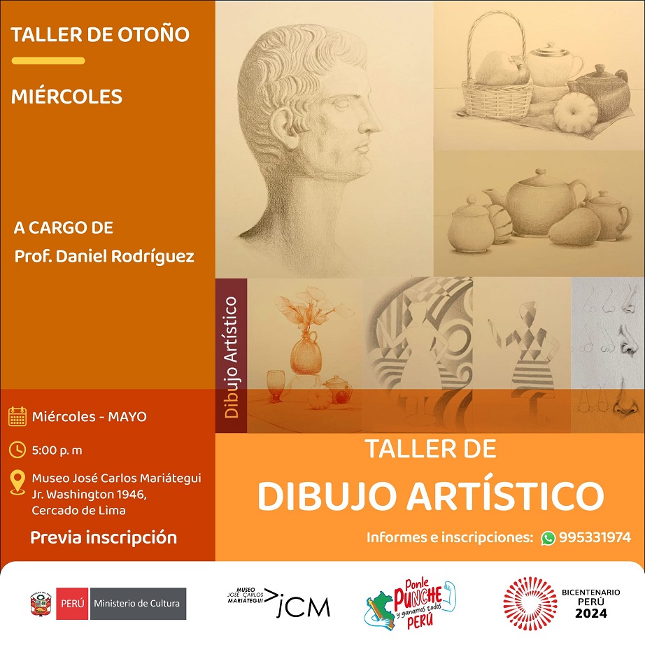 Taller de dibujo artístico. A cargo del profesor Daniel Rodríguez.