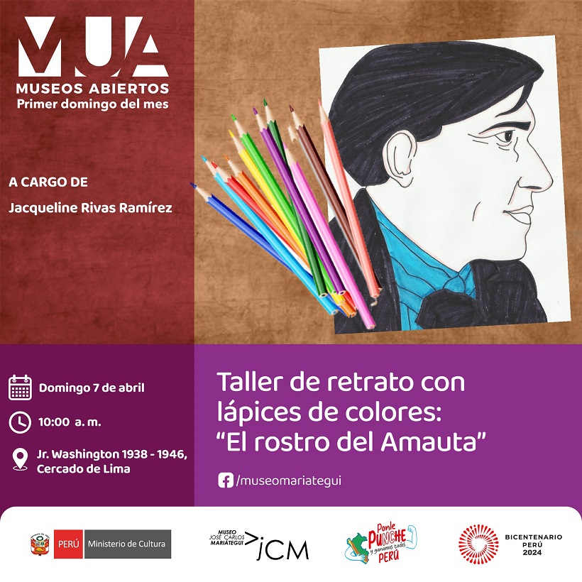 MUA Museos Abiertos. Retrato con lápices de colores: El retrato del Amauta.