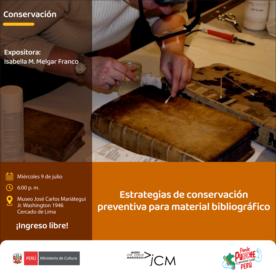 Estrategia de conservación preventiva para material bibliográfico: Enfoque en las unidades de conservación de la expositora: Isabella Milagros Melgar Franco.