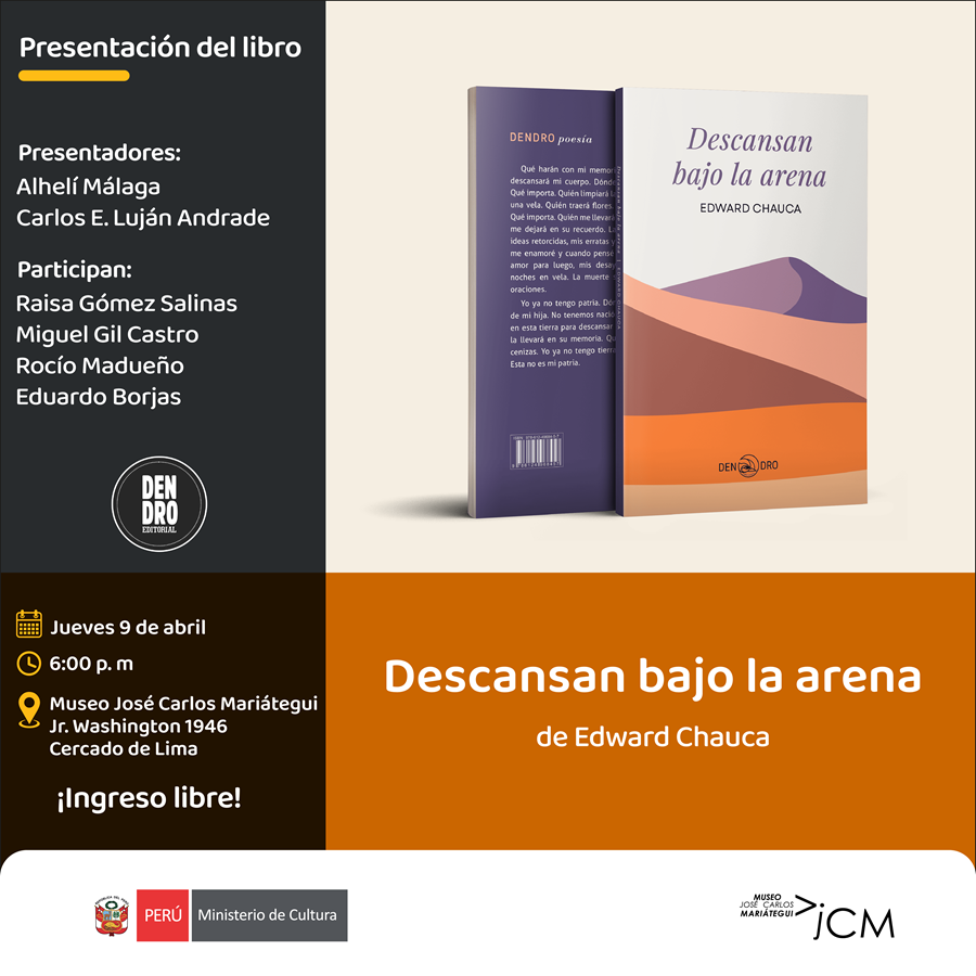 Presentación del libro. Descansan bajo la arena de Edward Chauca
