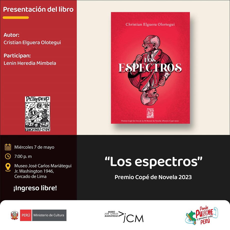"Los espectros". Premio Copé de novela 2023 del autor: Cristina Elguera Olortegui.