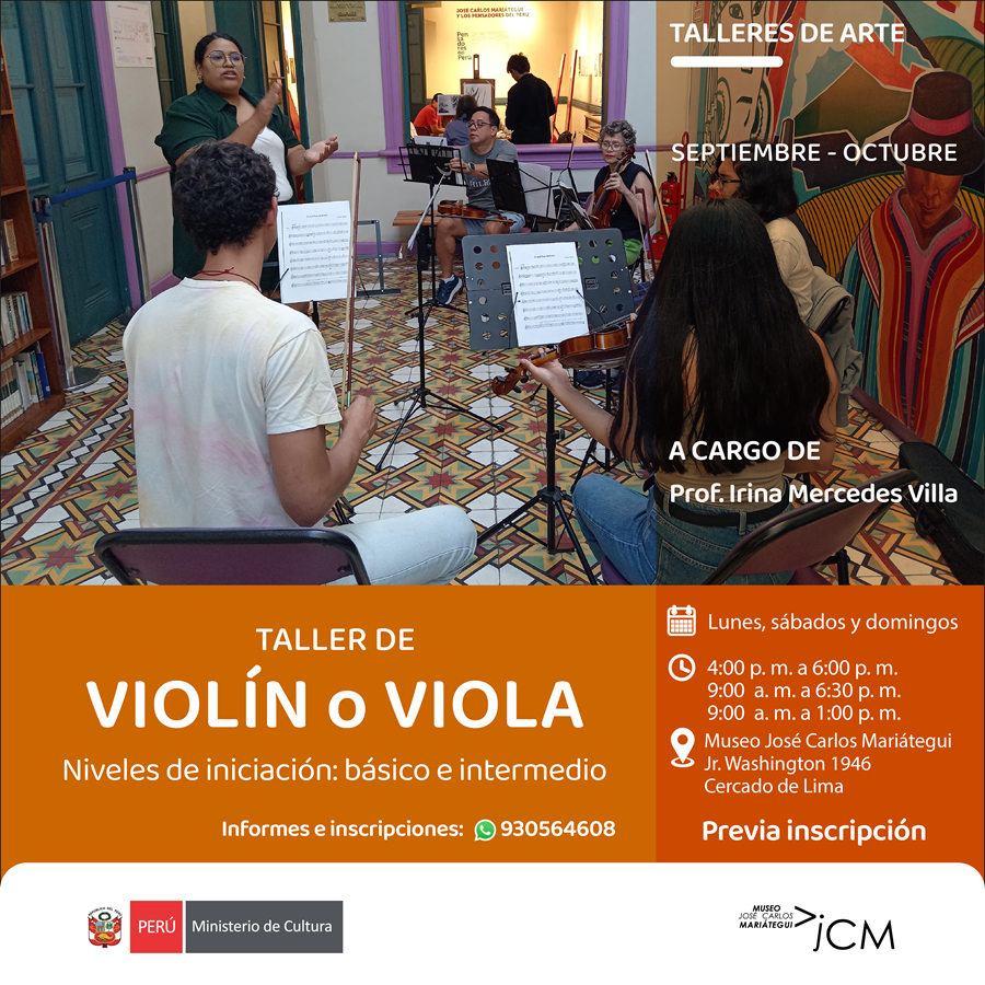 Taller de violín. A cargo de la profesora Irina Mercedes Villa Rivero