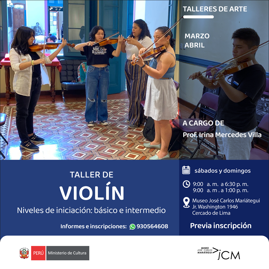 Taller de violín. A cargo de la profesora Irina Mercedes Villa Rivero