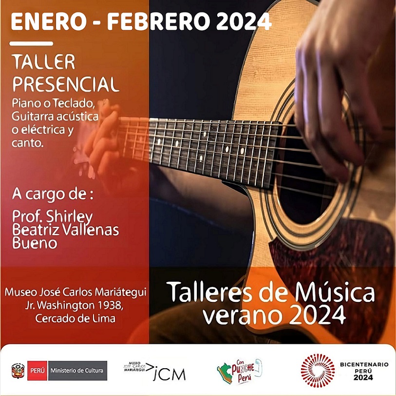 Taller Piano o teclado, guitarra acústica o eléctrica y canto. Prof. Shiirley Vallena Buenos