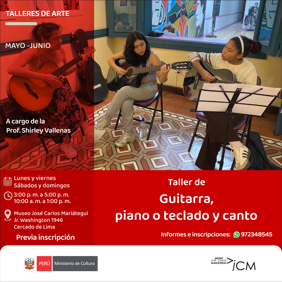 Taller guitarra acústica, Piano o teclado y canto. A cargo de la profesora Shirley Vallenas Buenos