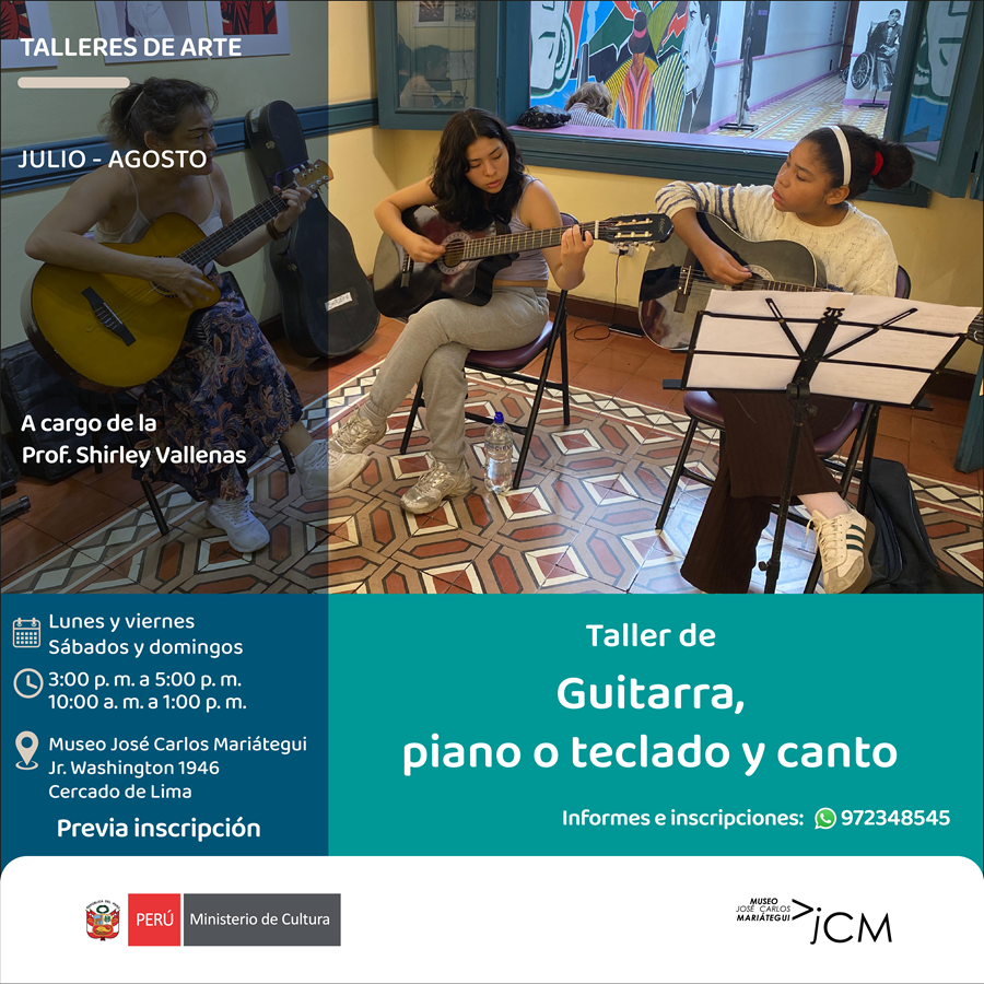 Taller guitarra acústica, Piano o teclado y canto. A cargo de la profesora Shirley Vallenas Buenos