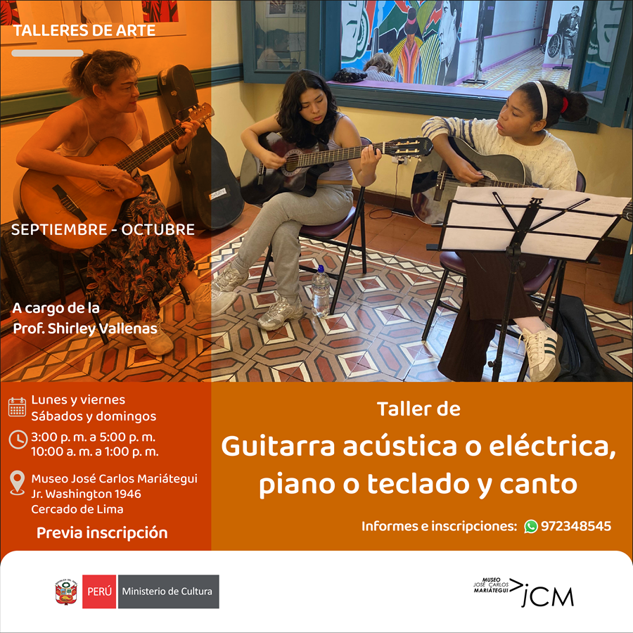 Taller guitarra acústica, Piano o teclado y canto. A cargo de la profesora Shirley Vallenas Buenos