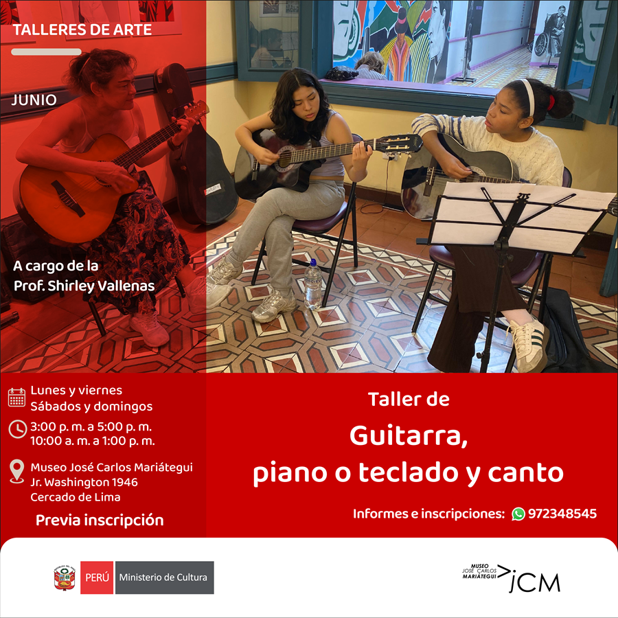 Taller guitarra acústica, Piano o teclado y canto. A cargo de la profesora Shirley Vallenas Buenos