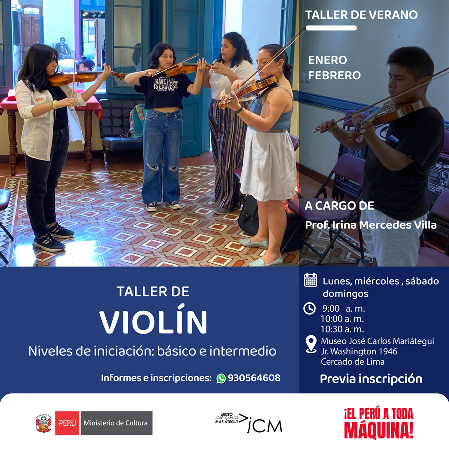 Taller de violín. A cargo de la profesora Irina Mercedes Villa Rivero